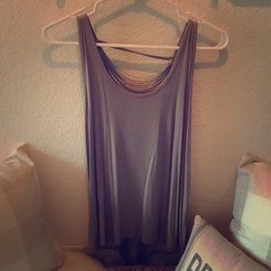 Greylin taupe tank with back detail (NWT)